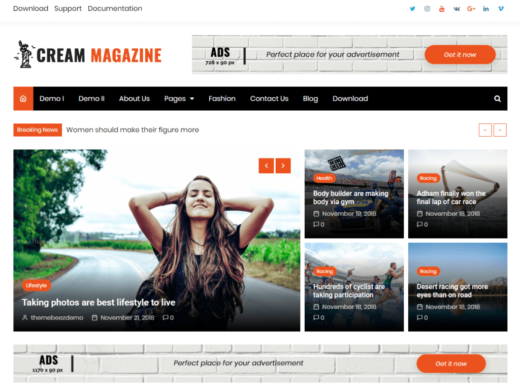 Cream Magazine adalah tema WordPress berita
