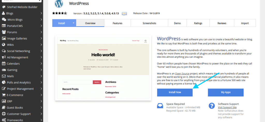5 Langkah Install WordPress di cPanel Melalui Softaculous 2 Install WordPress