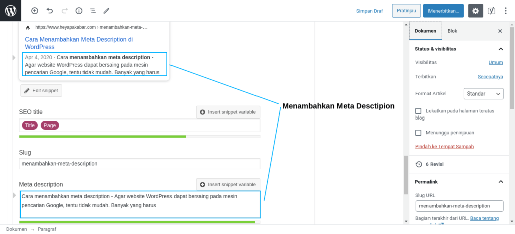 Cara Menambahkan Meta Description di WordPress 1 Menambahkan Meta Description