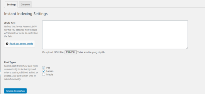 Cara Setting Plugin Fast Indexing Terbaru 10 Instant Indexing Settings