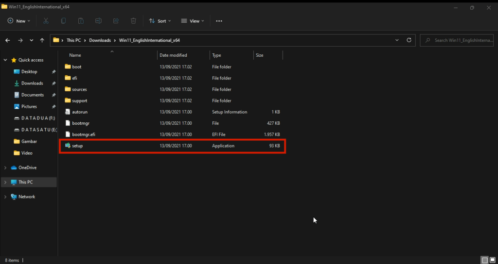 Install Windows 11 di Laptop dan Komputer Kentang 3 Double Klik setup