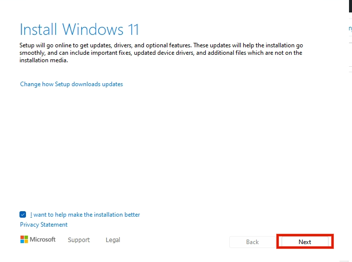 Install Windows 11 di Laptop dan Komputer Kentang 4 Pilih tombol Next